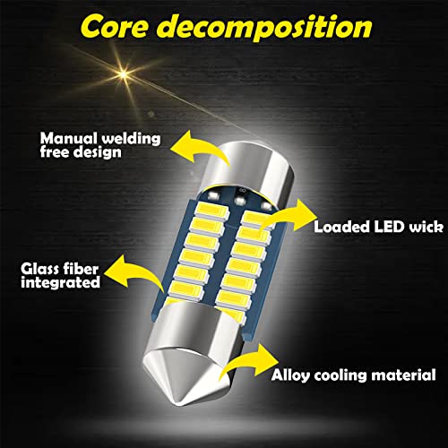 Bombilla LED para auto 31mm 4 piezas blanca miniatura 5