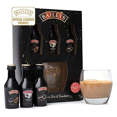 Baileys Gift Set - Baileys Irish Cream Liqueur, Orange Truffle Baileys, Baileys Coffee Liqueur x3 Baileys Miniature 5cl and Glass, Alcohol Gift Set - Baileys Gift Sets for Women & Mum Valentines Gifts Cover