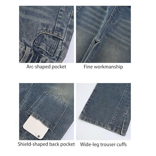 Skinny Straight Denim Pants for Kids Girls Baggy Elastic High Waist Washed Jeans Teen Girls Stretchy Loose Trousers3