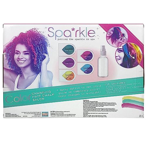 Spa*Rkle Color Changing Hair Chalk Set By Bright Stripes - 5 Bright Hair Chalk Powders - 3 Color Changing & 2 Solid Color #TOP3