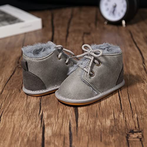 Zoolar Baby Warm Booties Newborn Boy Girl Boots Cozy Fur Shoes Lace Up Toddler Booties First Walker Winter Crib Boots #TOP3