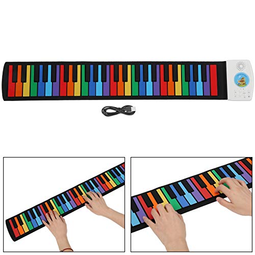 49 Tasten Roll Up Klavier Silikon Tastatur USB-C Ladung pädagogisches Lerninstrument Kinderzimmer Musikunterricht