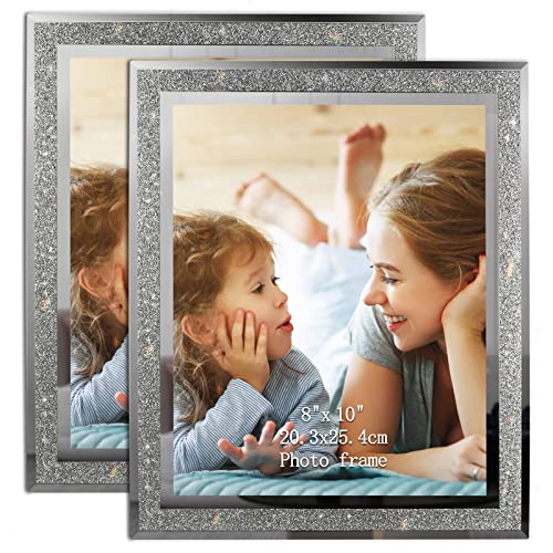 Calenzana 8X10 Picture Frame Sparkle Glass Photo Frames For Tabletop, 8 X 10 Inch, 2 Pack #TOP8