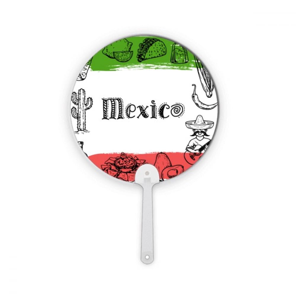 Éventail rond plastique cactus croquis Mexico artisanat décoration cuisine