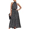 PRETTYGARDEN-Womens-Casual-Halter-Neck-Sleeveless-Floral-Long-Maxi-Dress-Backless-Loose-Ruffle-Sundress-with-Belt PRETTYGARDEN Women’s Casual Halter Neck Sleeveless Floral Long Maxi Dress Backless Loose Ruffle Sundress with Belt (Black,Medium)