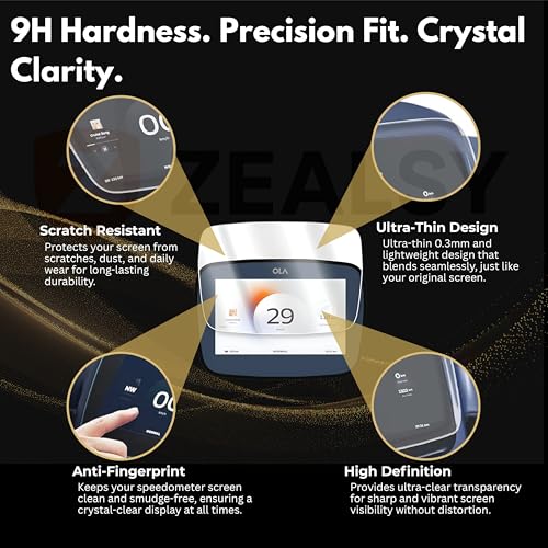 Image of Screen Guard Compatible with Ola S1 Pro, Ola S1 Pro 2nd Gen, Ola S1, Ola S1 Air Protector Accessories Electric Scooter - Clear