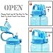 QuiFit Motivational Gallon Water Bottle - with Straw & Time Marker BPA Free 128/64 oz Large Water Jug Leak-Proof Durable for Fitness Outdoor Enthusiasts(Light Blue, 1 Gallon)