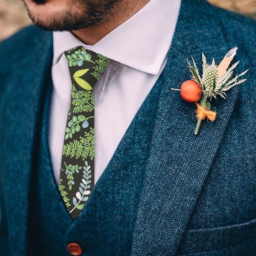Image of Mantieqingway Floral Ties for Men Skinny Cotton Tie Flower Necktie