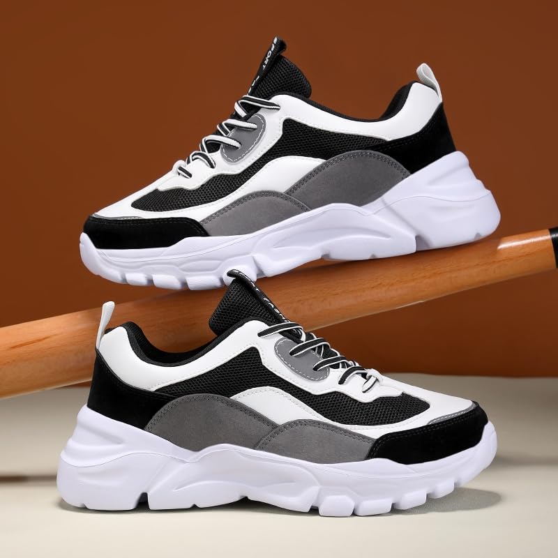 Women's Lace-Up Thick-Soled Lightweight Casual Shoes with Leather Upper and Breathable Sneakers Suitable for Daily Wear, Walking and Running3