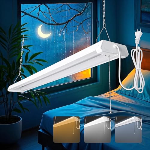 ベースライト led 逆富士型蛍光灯 40W形2灯式 器具一体 LED蛍光灯 120cm 三段調色可能 36W 高輝度7200LM チェーン吊下式 器具一体形直管2灯 ledランプ 直管蛍光灯 LED逆富士 直付型 ACプラグ付 プルスイッチ付 工事不要