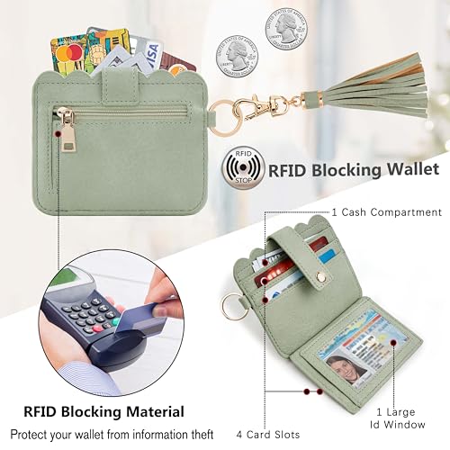 Image of Wristlet Wallet for Women with Keychain - RFID Card Holder Small Wallet Wristlet with Key Ring