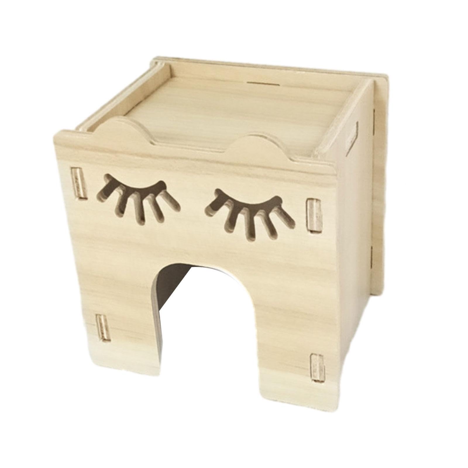 Kioalxz Unique Small Animals Habitat Hides House Hut Pets Roomy Layout Ensures Fun Safe Chewing Opportunities And Ventilated Comfort Small Hamster Wood House Style C