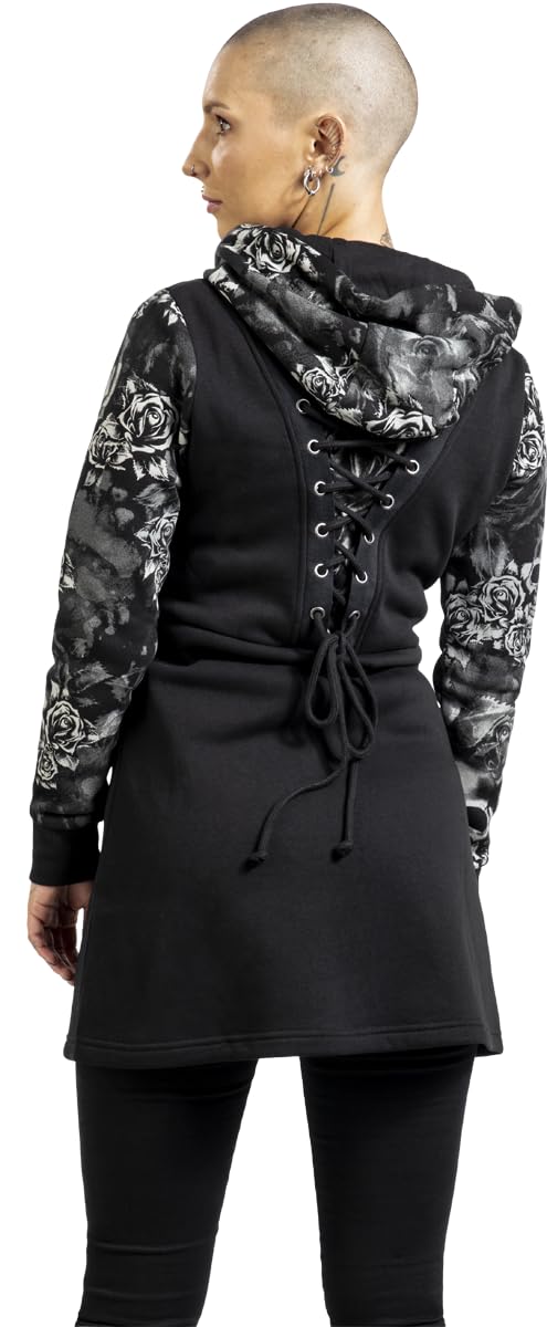 Black Premium by EMP Damen schwarze Kapuzenjacke mit Schnürungen