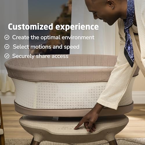 Maxi-Cosi Starling Smart Bassinet, CryAssist AI Cry Translation, 5 Rocking Motions, Cozy Mattress Pad, Machine-Washable Cover, Built-in Bluetooth Speaker, Heritage, Baby Bassinet Rocking - image 8
