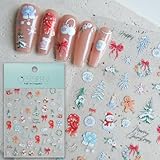 CESTSIREN Christmas Cute Nail Stickers, Snow Decals, Art Design, Accessories for Women, Self-Adhesive Supplies