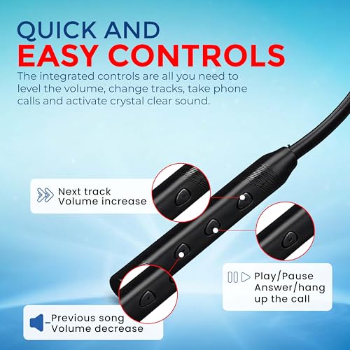 Image of MAK Wireless Neckband Earphones with 12mm Deep Bass, Magnetic Earbuds, Lightweight Ergonomic Design, Bluetooth Connectivity & Long Battery Life, Premium Black Neckband in Black
