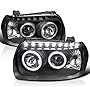SPEC-D TUNING Black Dual Halo Projector SMD LED Headlights Compatible with 2005-2007 Ford Escape Left + Right Pair Headlamps Assembly