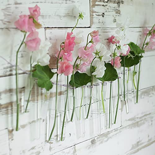 12 Test Tubes for Flowers Glass Vase with Edge for Hanging Window and Wedding Decoration (15 cm), Multicolor - Image 2