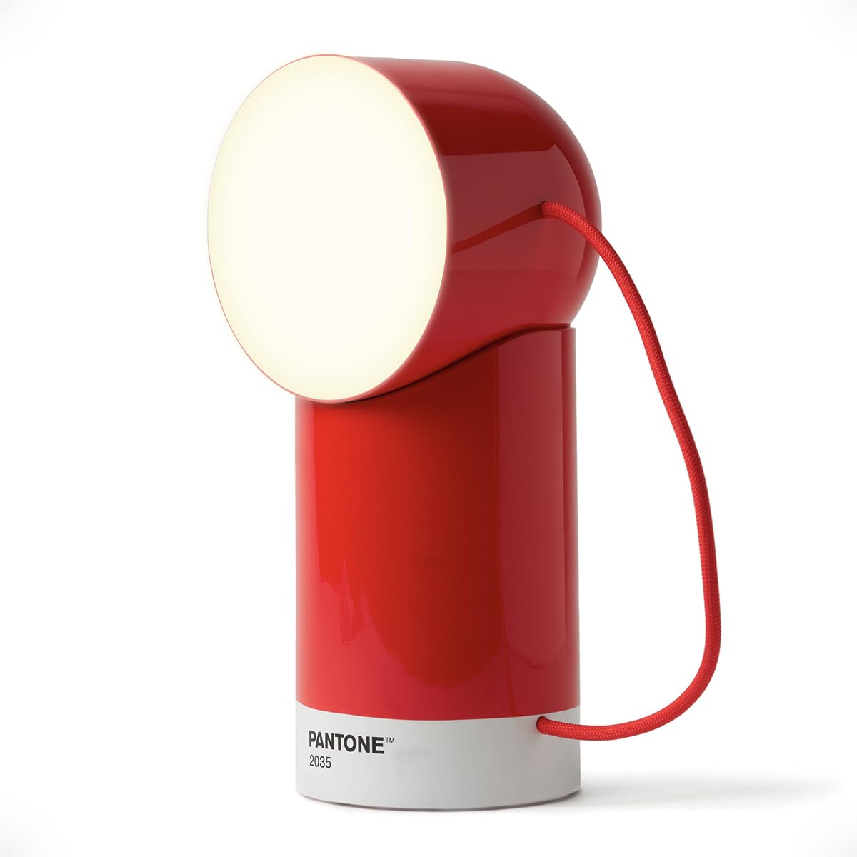 Lexon ORBE Rechargeable LED Table Lamp, Wireless Magnetic Rotating Detachable Head, Bedside Table Lamp, Desk Lamp for Patio, Red