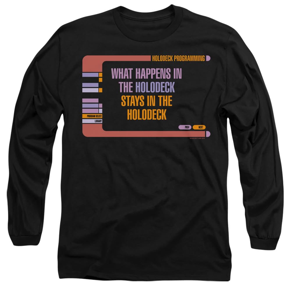 Star Trek Holodeck Secrets Mens Long Sleeve T Shirt, Black, XX-Large
