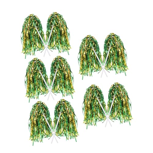 VICASKY Cheerleading Pom Pom Set 10 Plastic Foil Handle Team Spirit Cheer for Events