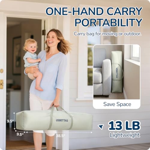 Image of Foldable Baby Playpen, 59 inchx71 inch, Beige | 1-Minute Setup, Lightweight Portable, Carry Bag Included, Indoor Outdoor Use, For Babies & Toddlers