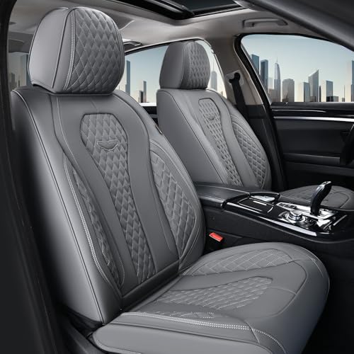 Image of Coverado Car Seat Covers, Gray Seat Covers Full Set, Auto Seat Cover 5 Seats, Car Seat Cushion, Car Seat Covers Front Seats Back Seat Covers, Seat Cover Car Seat Protector Universal Fit Most Cars