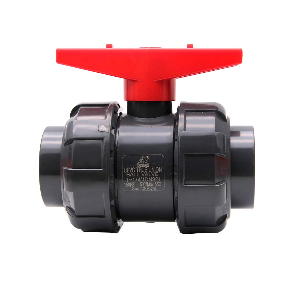Sanking DIN Gray 20mm UPVC True Union Ball Valve