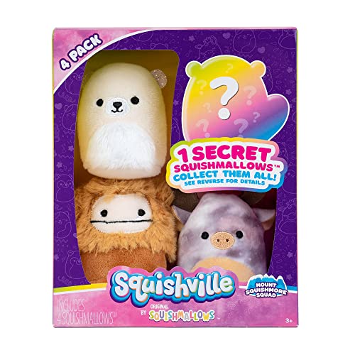 Squishville Pack de 4 Purpurina Squad minifiguras de felpa suave multicolor