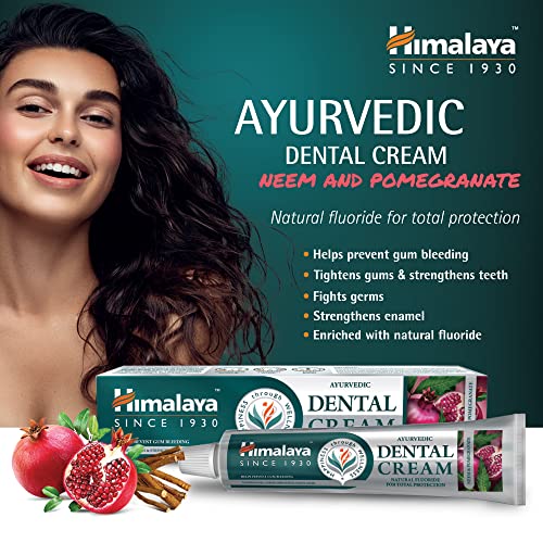 Himalaya Ayurvedic Dental Cream Herbal Toothpaste - Neem & Pomegranate for Long-Lasting Protection for Teeth and Gums |Helps Fight Plague and Strengthens Enamel | With Natural Fluoride - 100g 4