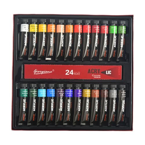 Tube Acrylic Paint Set, 24 Colors for Artists & Crafters