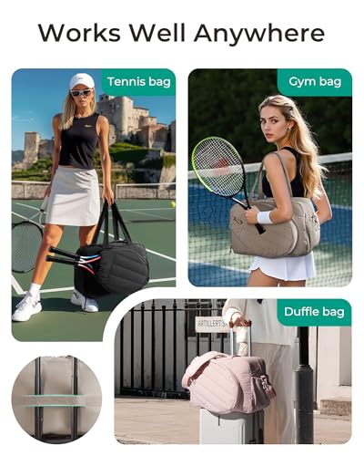 image for BAGSMART Gym Bag for Women, Tennis Bag Holds 2 Rackets with Shoe Compa