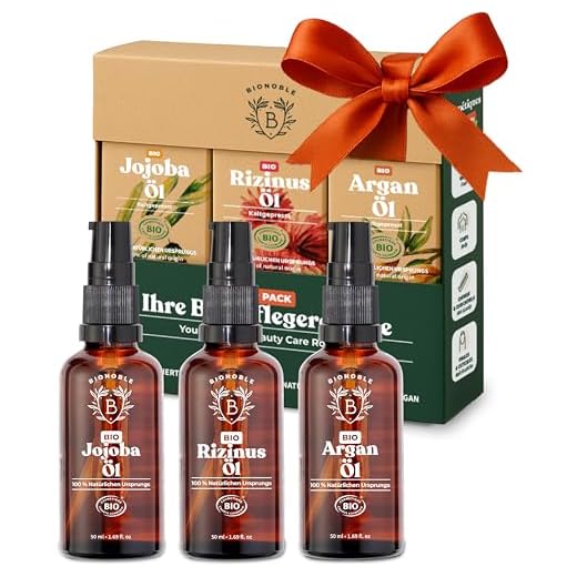 Rizinusöl 1000ml - reines Öl von wesentlich. - Pflege für Haut und Haar - Wimpern und Augenbrauen 6 Bionoble Wellness Set für Frauen 3x50ml - Bio Rizinusöl, Arganöl und Jojobaöl - Das perfekte Geschenk: Bio-Produkte in einer ästhetischen Kartonverpackung - Beauty Set Gesicht, Körper, Haare