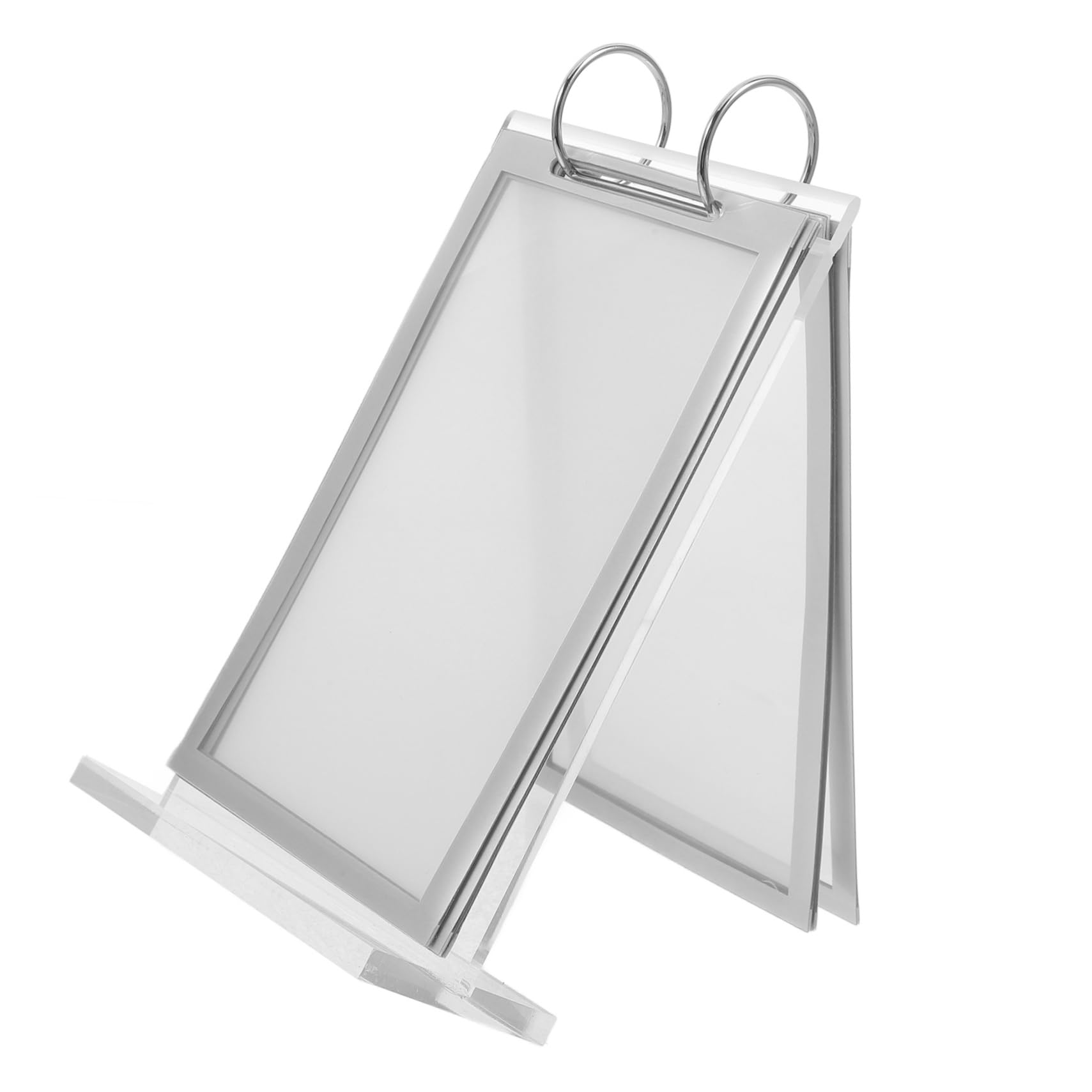 Sewroro 4piezas Soporte De Menú Abatible De Escritorio Con Base Estable Para Exhibición De Carteles y Menús Restaurantes y Eventos Transparente Vertical