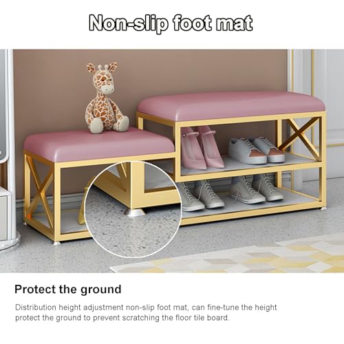 Banc à chaussures à 3 niveaux et étagères de rangement ouvertes - 6