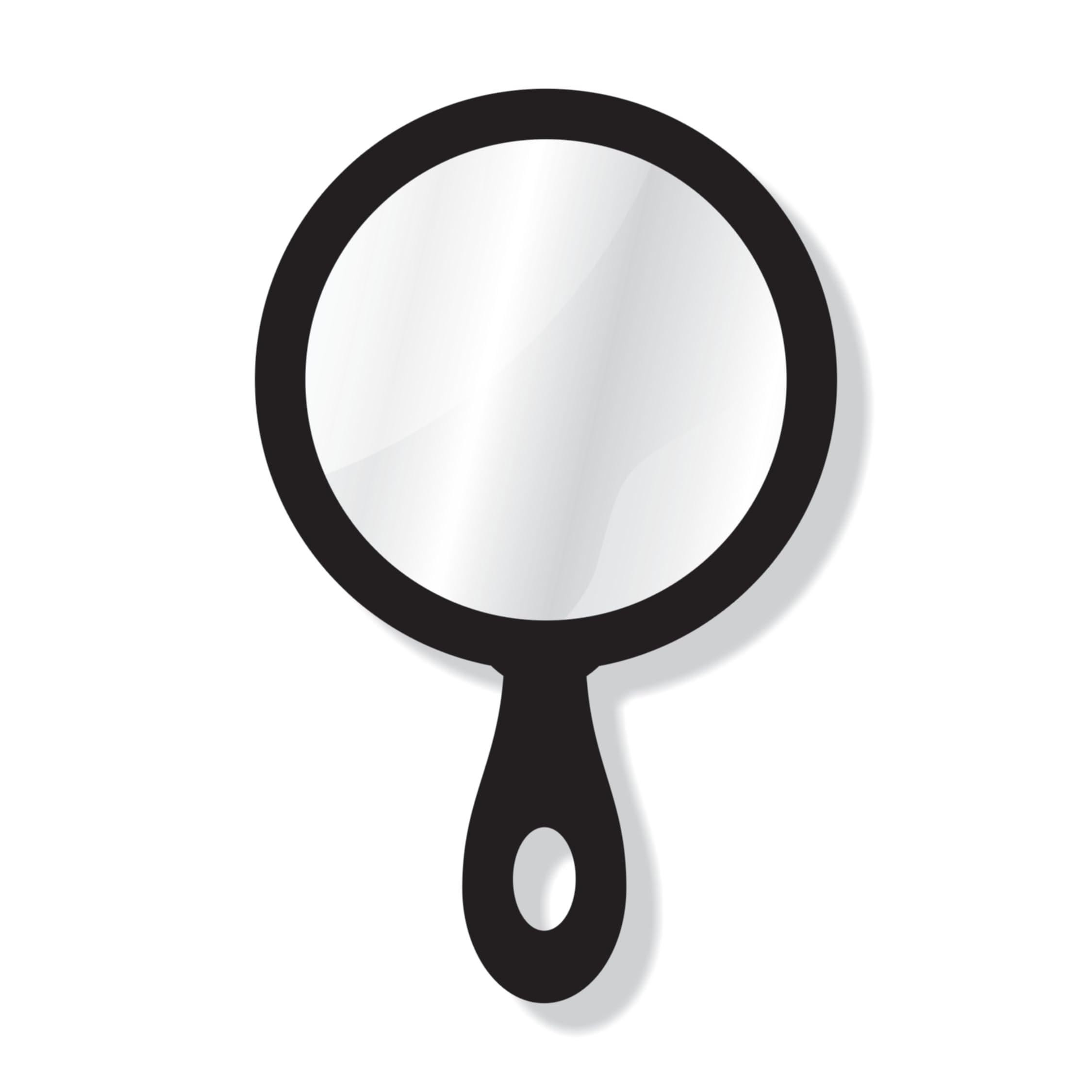 Creative Arts n Frames 18x28cm Rectangular Hand Mirror with Handle for Cosmetic Shaving Make Up Bathroom Salon Barber Travel and Indoor Use (Classy Black Round Handheld Mirror) - Image 7 thumbnail