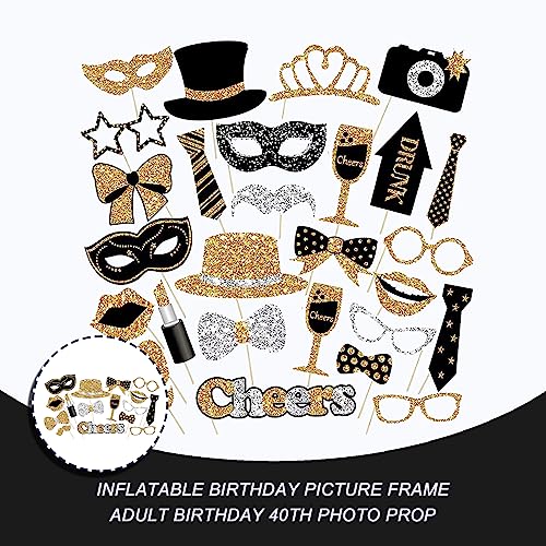 40anni Foto Props, 31 Pezzi Photo Booth, Kit