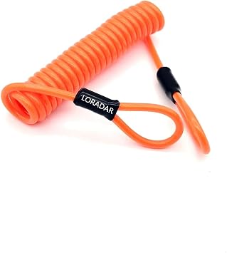 Lock Safety Cable for Motorcycle, 6.5 Feet, Disc Lock Reminder, Orange