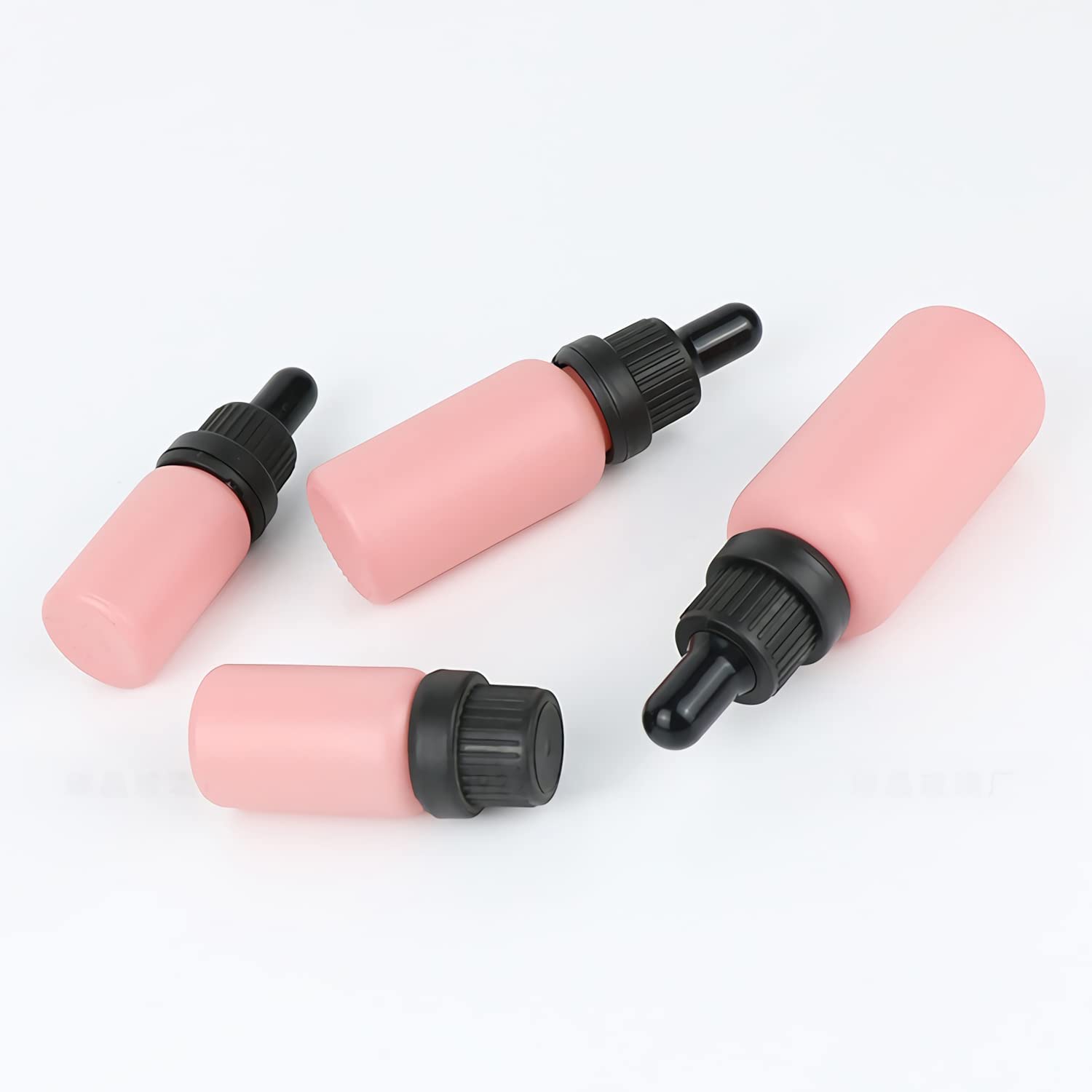 24 Pieza, 30ml Mate Rosa Frasco Cuentagotas Cristal con Tapón de Rosca a Prueba de Manipulaciones, Botellas de Cristal con Pipeta, para Aromaterapia Aceites Esenciales