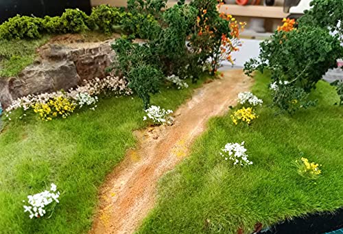 60 Pcs DIY Miniature Colorful Flower Cluster Self Adhesive Flower Vegetation Groups Static Grass Tufts for Train Landscape Railroad Scenery Sand Military Layout Model Miniature Bases and Dioramas - Image 3