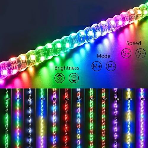 Luces de látigo LED de 360° impermeables con 20 colores para coche 4