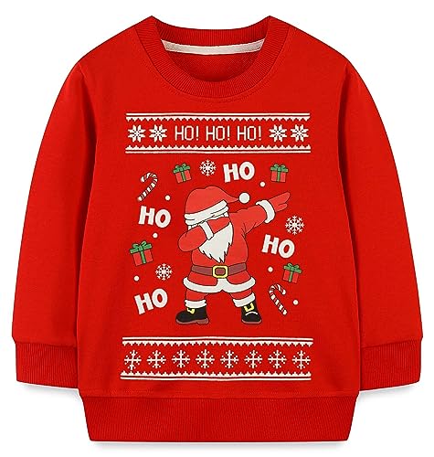 Mrocioa Toddler Boy Girl Sweatshirt Ugly Christmas Style Santa Sweater Baby Kids Dinosaur Xmas Pullover