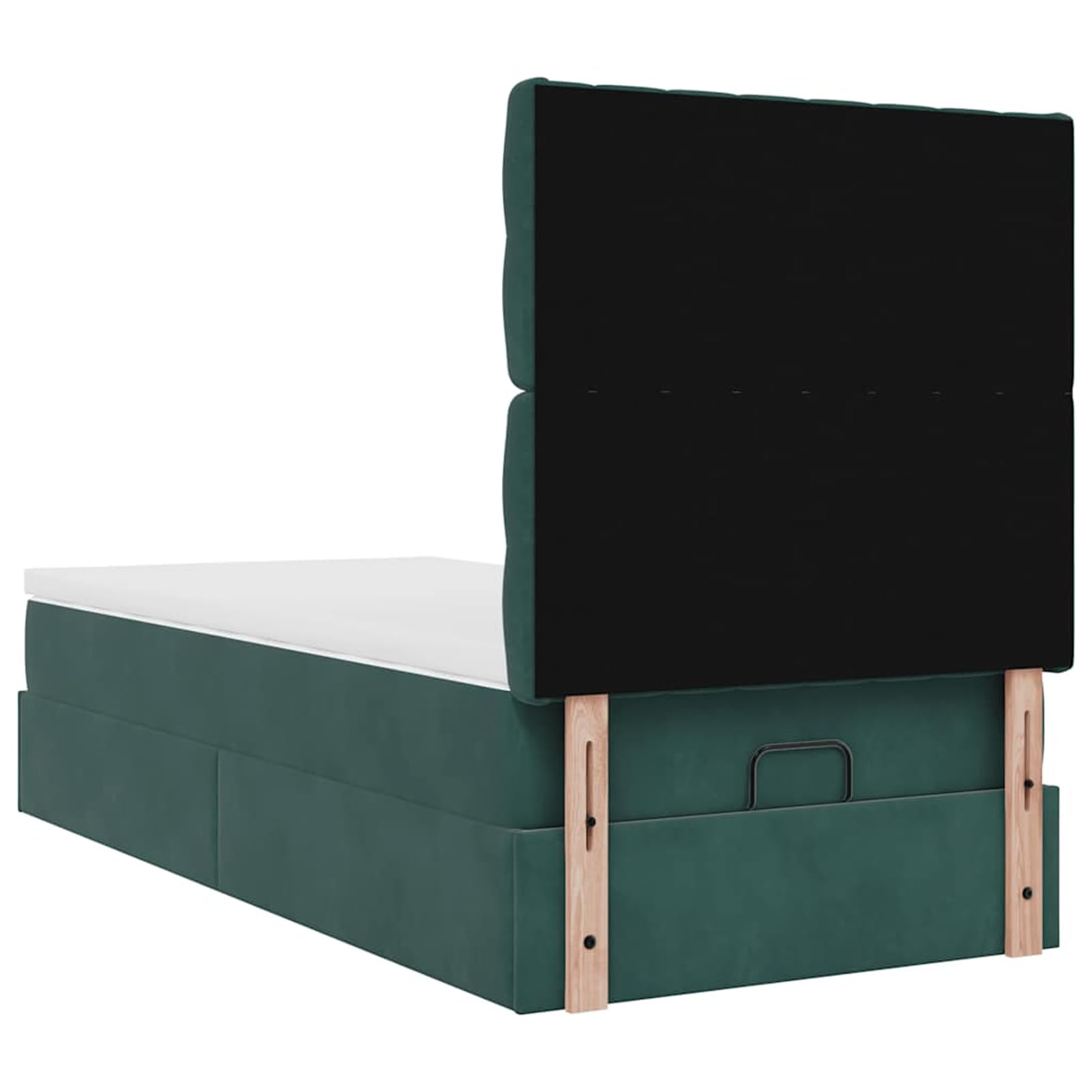 Struttura Letto Pouf con Materassi, Materiale Velluto Morbido, Materasso a Molle Insacchettate, Supporto Personalizzato, Vano Portaoggetti, Sollevamento Idraulico, 80x200 cm, per Camera da Letto