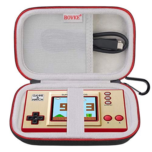 BOVKE Carrying Case for Nintendo Game & Watch: Super Mario Bros Handheld Game Consoles Classic Device, Extra Mesh Pocket for Charging Cable, Black BOVKE Carrying Case for Nintendo Game & Watch: Super Mario Bros Handheld Game Consoles Classic Device, Extra Mesh Pocket for Charging Cable, Black