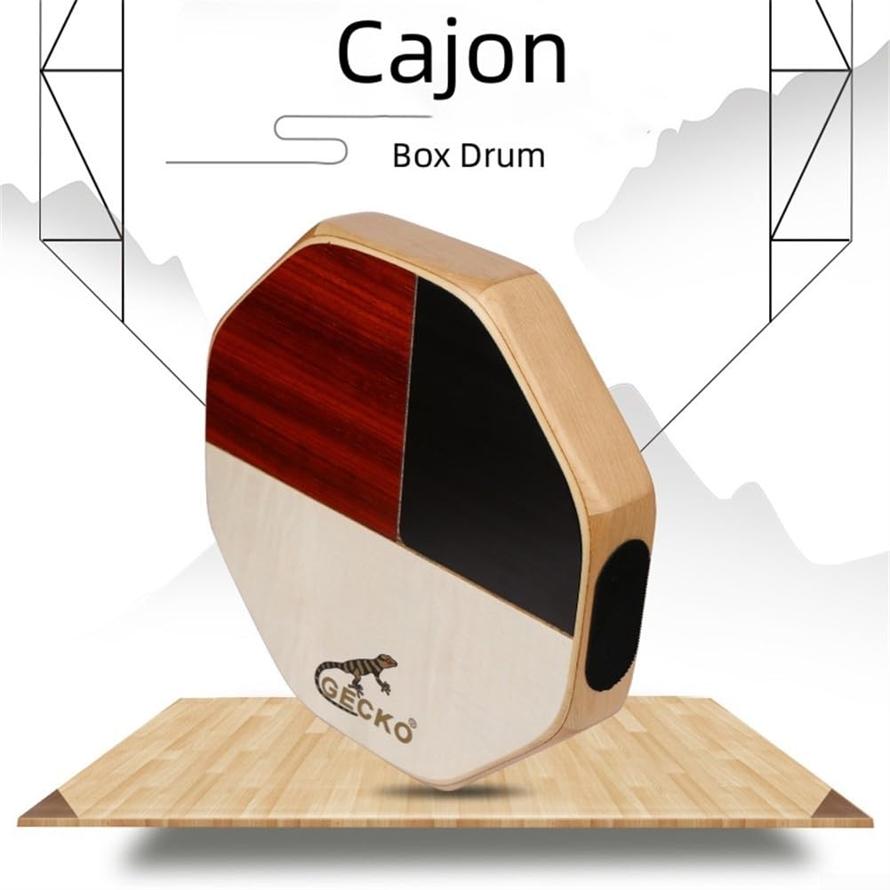 Cajón Portátil de Madera para compacto con Funda Cajón Portátil | Madera croton, ébano y abedul, 3 zonas sonido, ligero 740g, ideal viaje camping