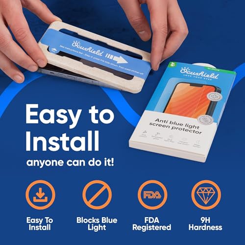 Image of Ocushield Screen Protector for iPhone 17 Air - Blue Light Tempered Glass, Blue Light Filter, 95% Transparency, Bubble-Free Install, Scratch-Resistant, Case Friendly