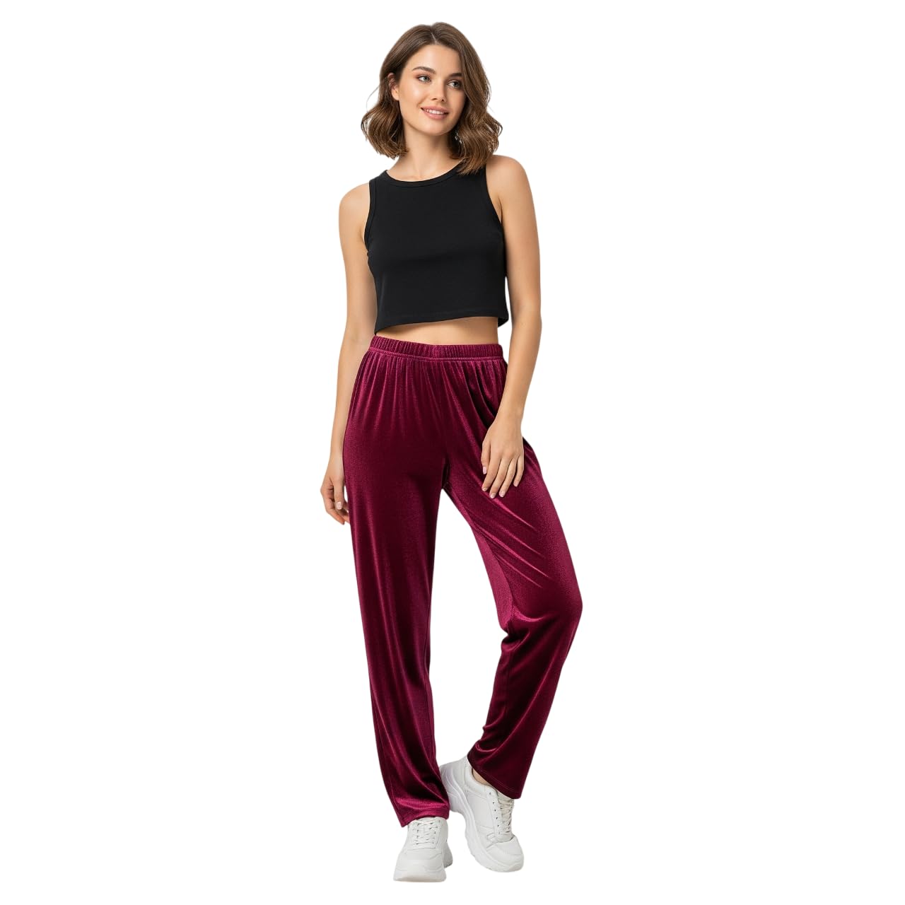 he te she Women Velvet Pyjama Set Soft Cozy Winter Sleepwear Warm Plush Nightwear Elastic Waist Lounge Bottom Comfortable Home Wear Relaxed Fit Stylish Night Suit-picture-30