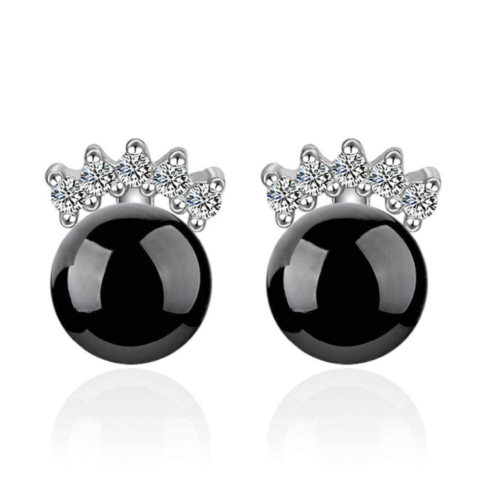 Orecchini a Bottone, Eleganti Orecchini a Bottone da Donna in Cristallo con Strass alla Moda 925, Gioielli allergia/Rosso