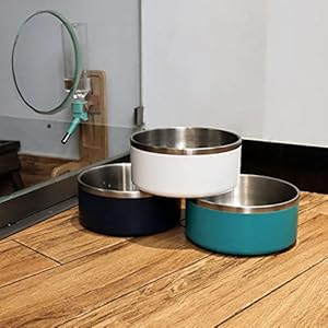 Ikitchendogbowlforfoodandwater40ozstainlesssteelpetfeedingbowldurablenonskiddoublewallinsulatedheavydutywithrubberbottomformediumlargedogs40ounces5cupwhite Urban Country Home Decor Ikitchen dog bowl for food and water 40 oz stainless steel pet feeding bowl durable non skid double wall insulated heavy duty with rubber bottom for medium large dogs 40 ounces5 cup white urban country home decor