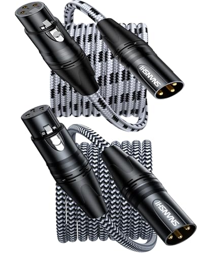 Câble XLR robuste en nylon tressé avec connecteurs plaqués or pour studio d'enregistrement